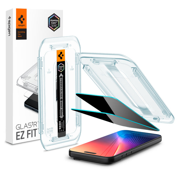 Spigen iPhone 16 Pro Max / 16 Pro Screen Protector – GLAS.tR EZ Fit | Privacy